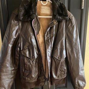 1970s OLD SCHOOL VINTAGE BOMBER LEATHER JACKET L